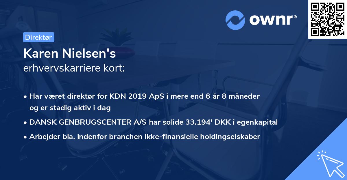 Karen Nielsen's erhvervskarriere kort