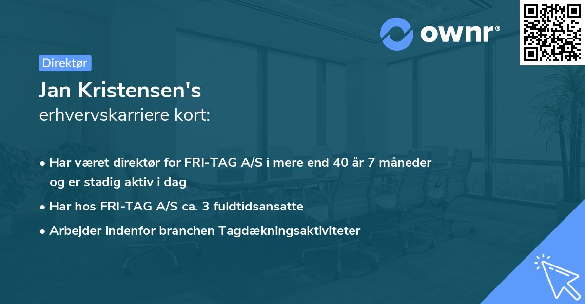 Jan Kristensen's erhvervskarriere kort