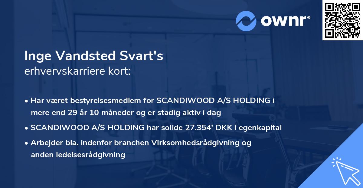 Inge Vandsted Svart's erhvervskarriere kort