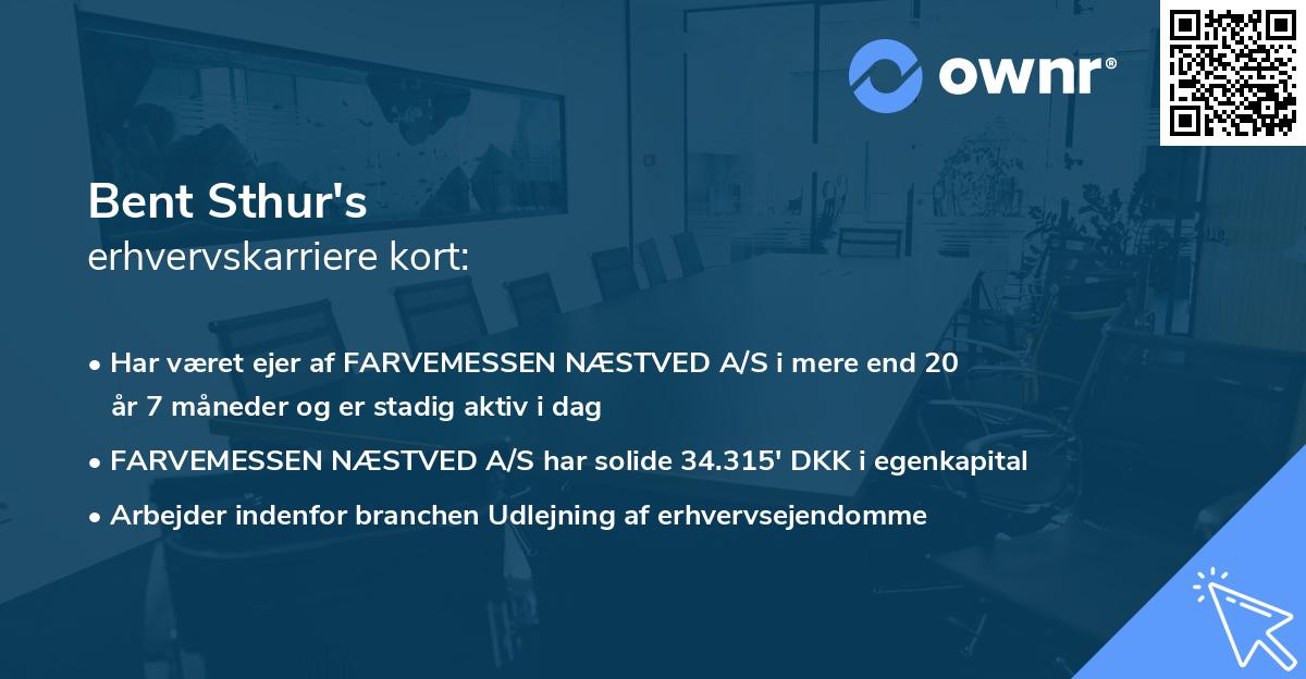 Bent Sthur's erhvervskarriere kort