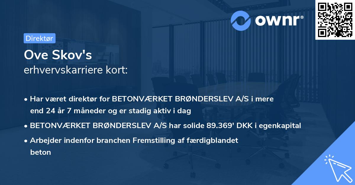 Ove Skov's erhvervskarriere kort