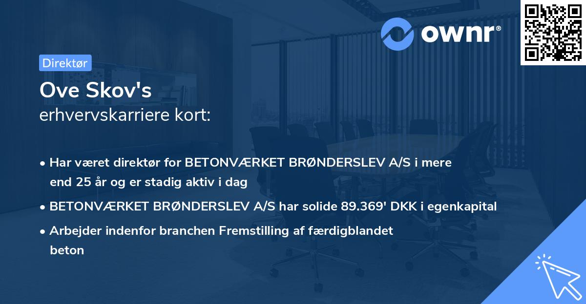 Ove Skov's erhvervskarriere kort
