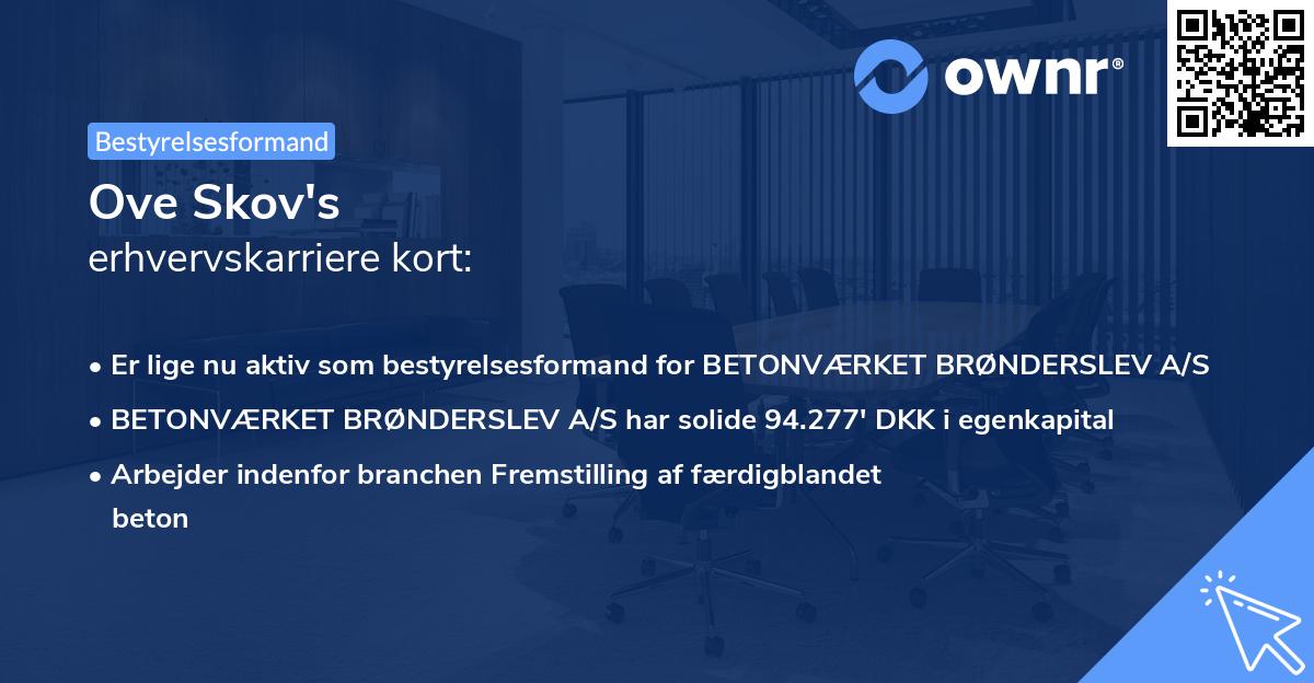 Ove Skov's erhvervskarriere kort