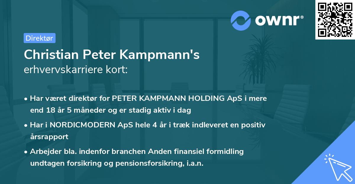 Christian Peter Kampmann's erhvervskarriere kort