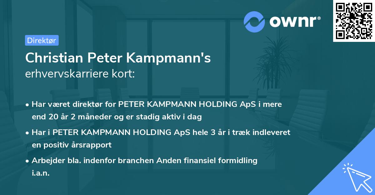 Christian Peter Kampmann's erhvervskarriere kort