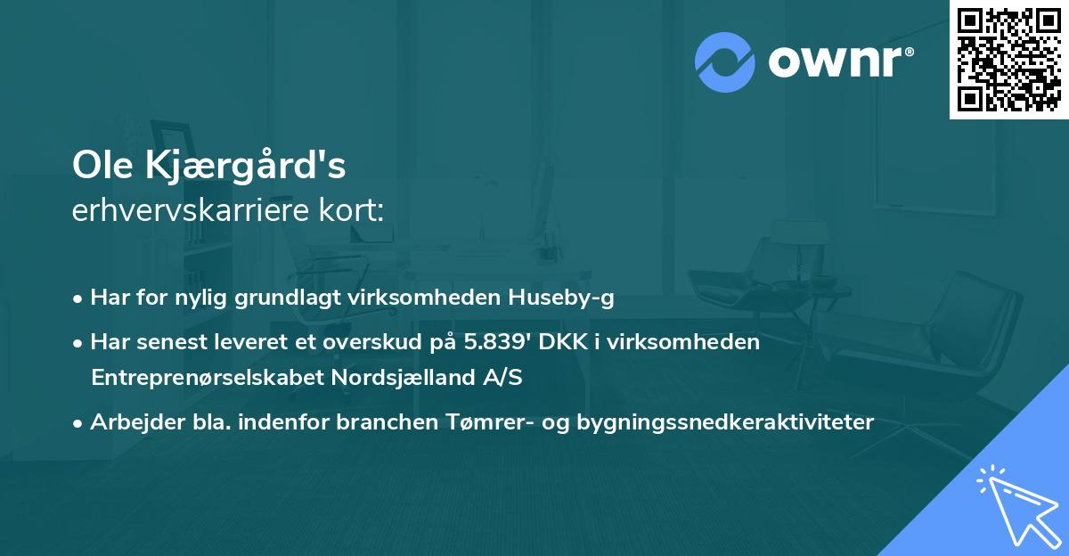 Ole Kjærgård's erhvervskarriere kort