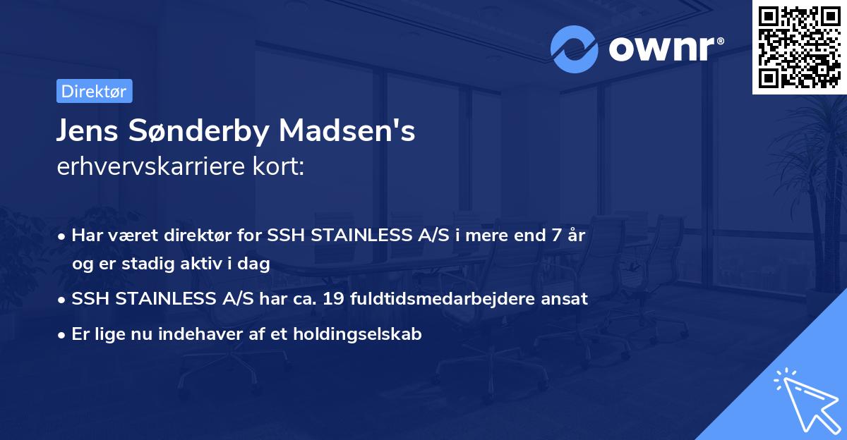 Jens Sønderby Madsen's erhvervskarriere kort