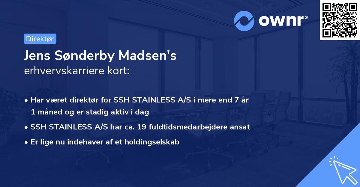 Jens Sønderby Madsen's erhvervskarriere kort