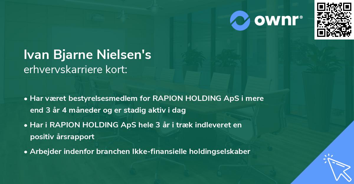 Ivan Bjarne Nielsen's erhvervskarriere kort