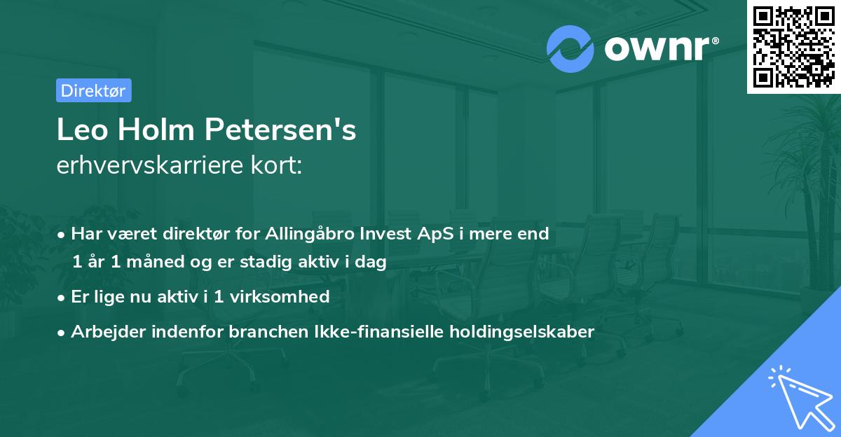 Leo Holm Petersen's erhvervskarriere kort
