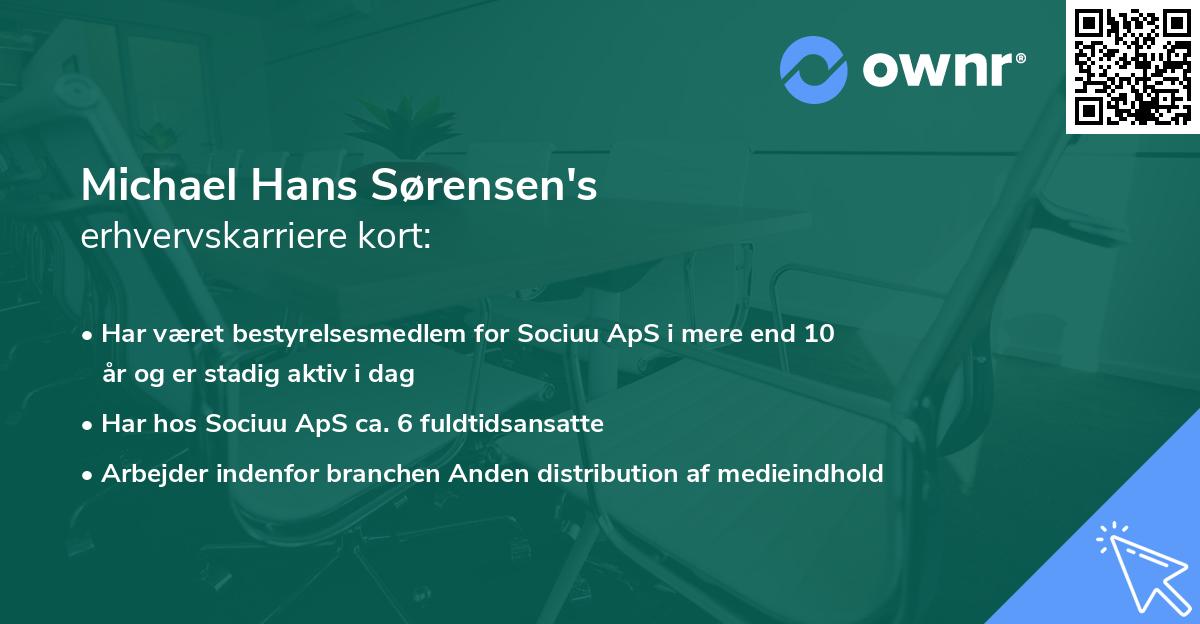 Michael Hans Sørensen's erhvervskarriere kort