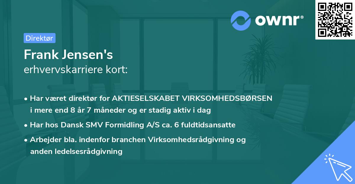 Frank Jensen's erhvervskarriere kort