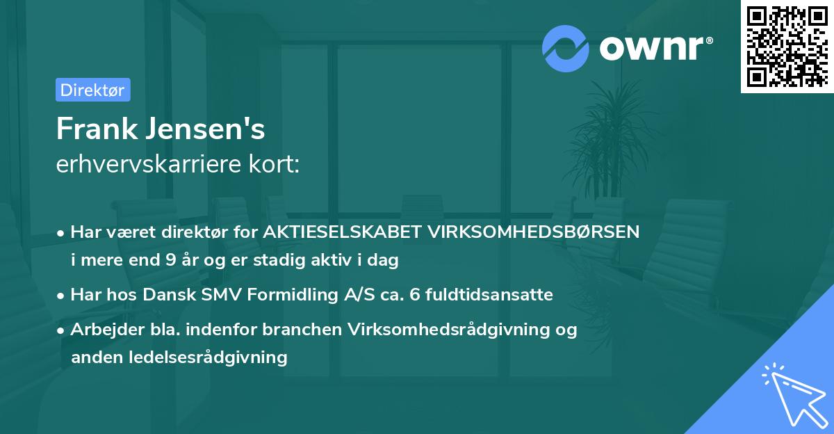 Frank Jensen's erhvervskarriere kort