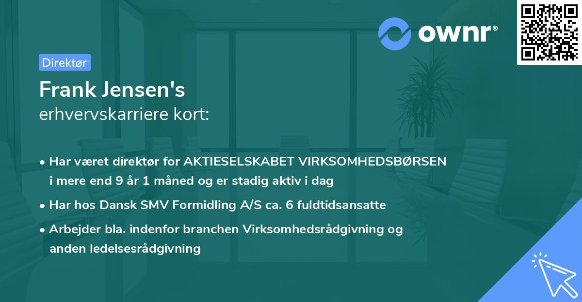 Frank Jensen's erhvervskarriere kort