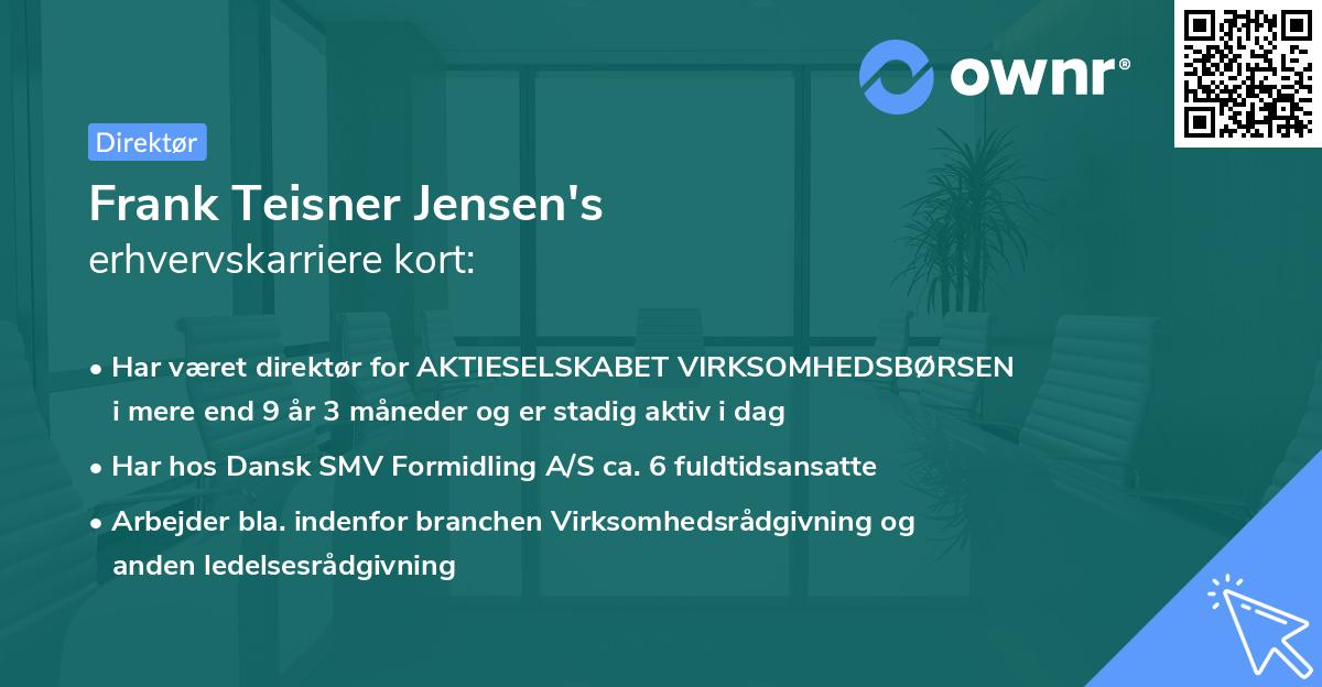 Frank Teisner Jensen's erhvervskarriere kort