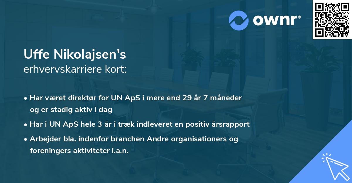 Uffe Nikolajsen's erhvervskarriere kort
