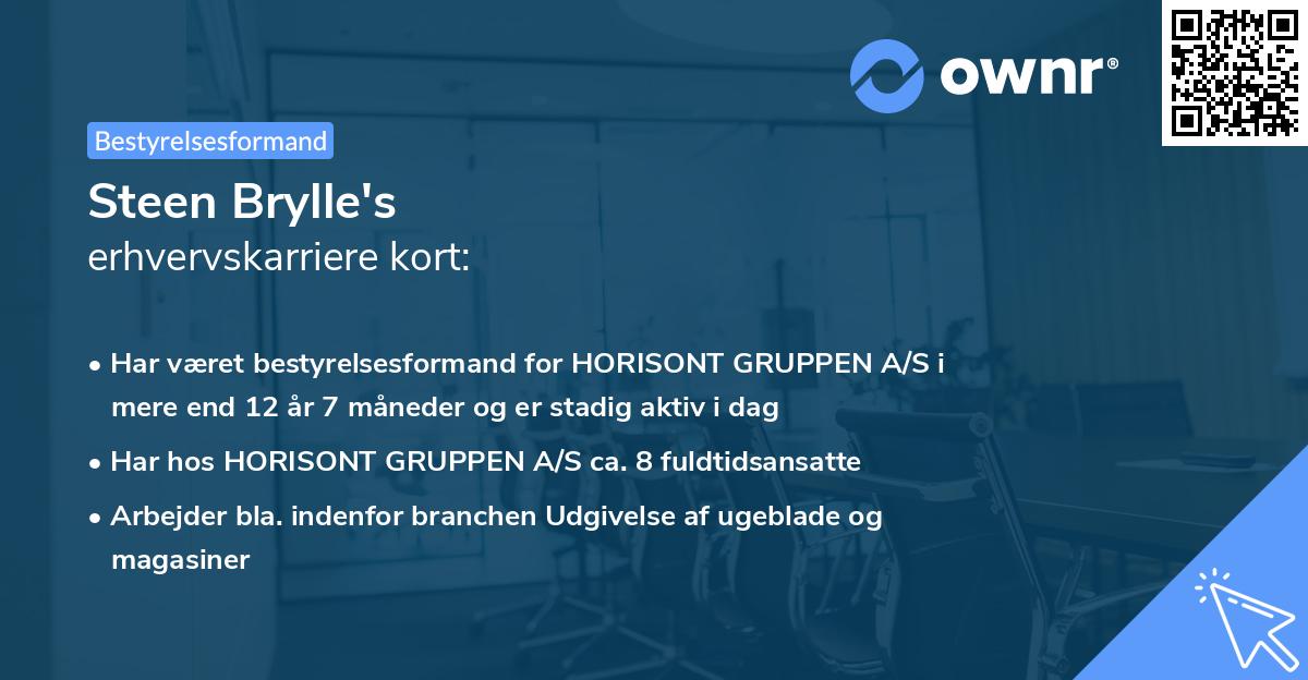 Steen Brylle's erhvervskarriere kort