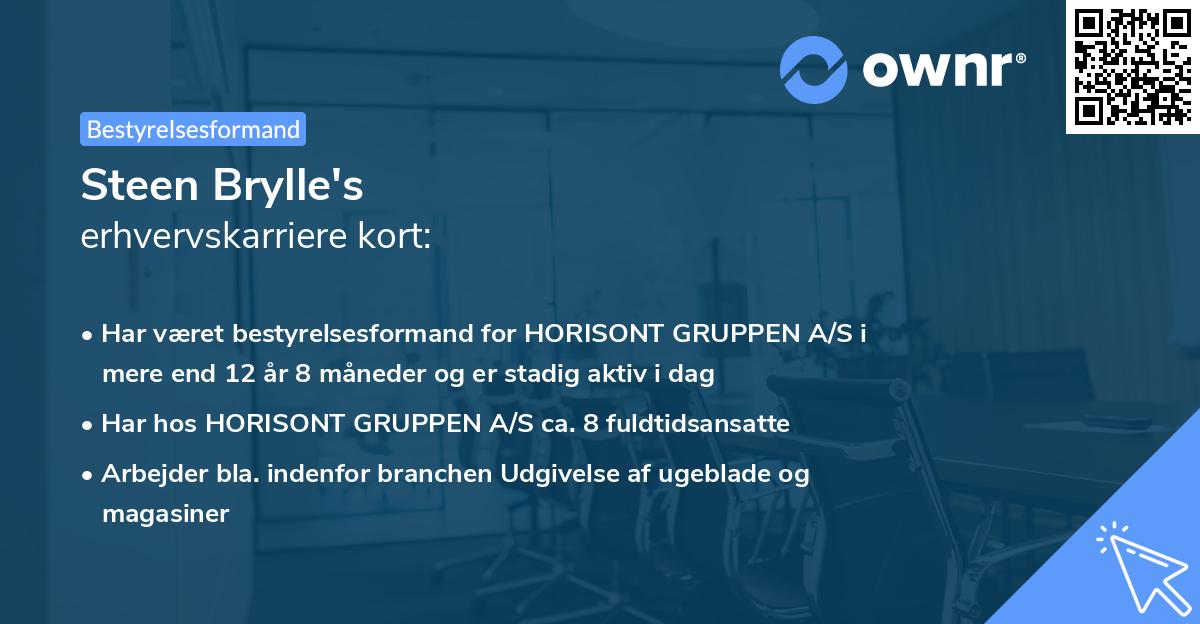 Steen Brylle's erhvervskarriere kort