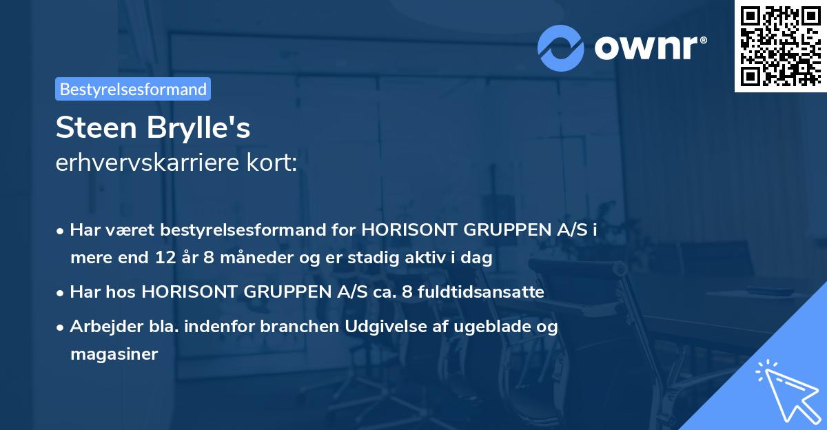Steen Brylle's erhvervskarriere kort