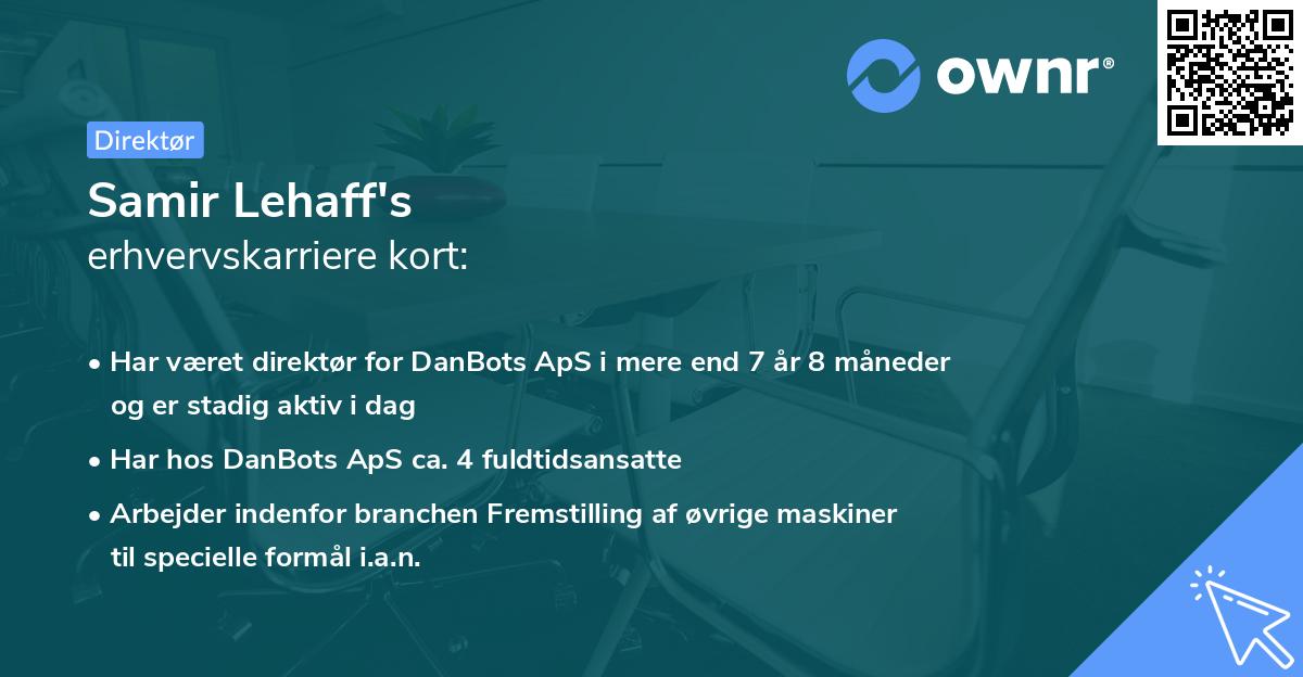 Samir Lehaff's erhvervskarriere kort