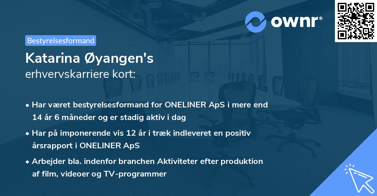 Katarina Øyangen's erhvervskarriere kort