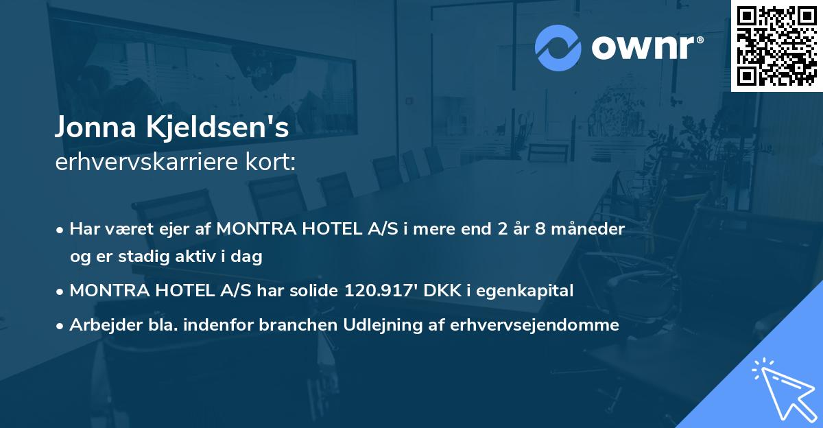 Jonna Kjeldsen's erhvervskarriere kort