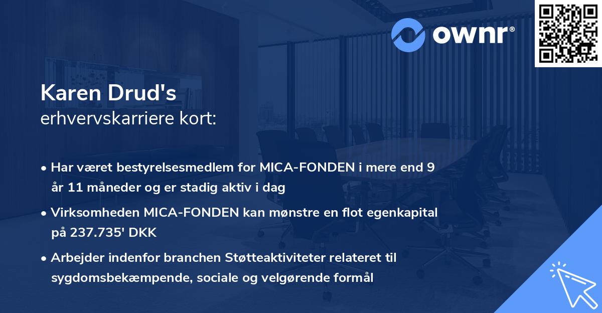Karen Drud's erhvervskarriere kort