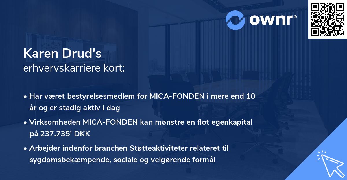 Karen Drud's erhvervskarriere kort