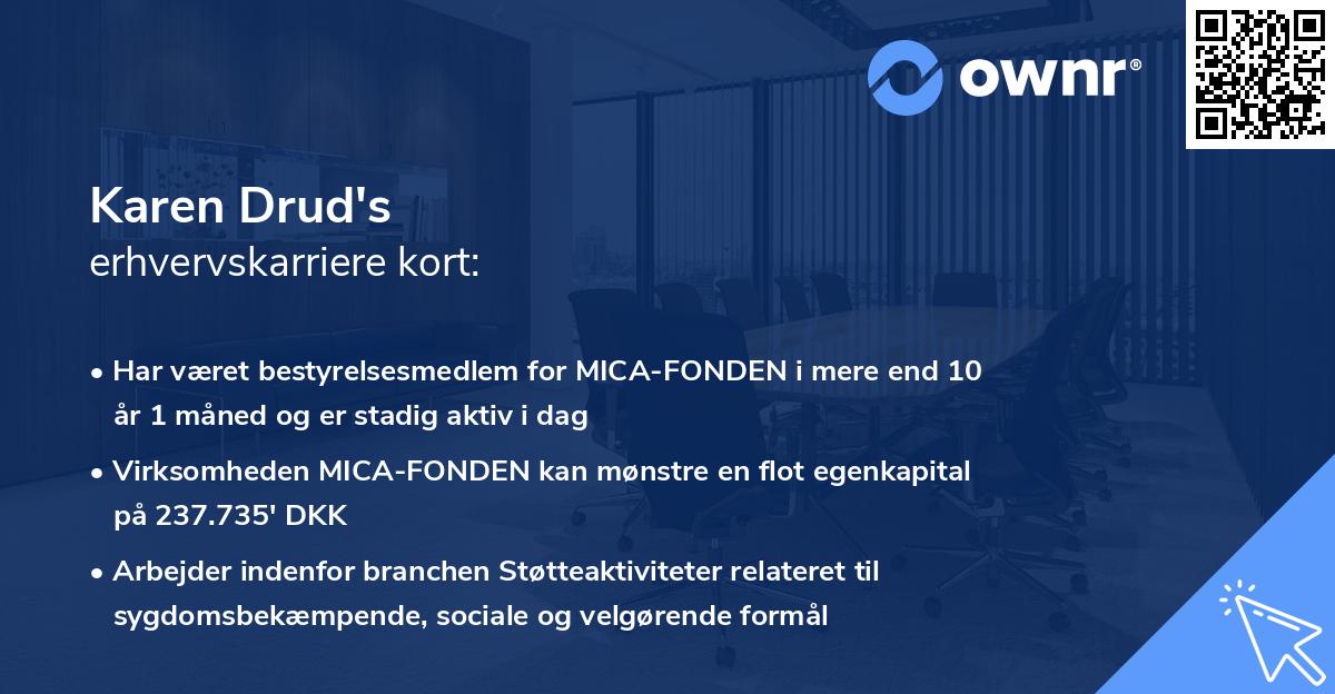 Karen Drud's erhvervskarriere kort