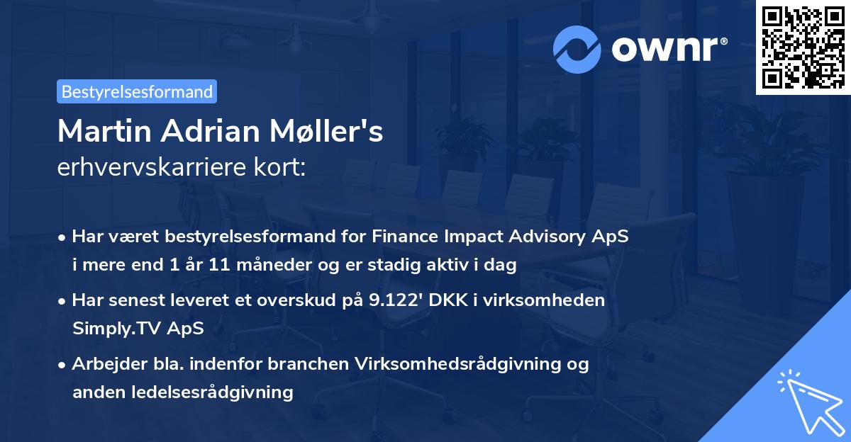 Martin Adrian Møller's erhvervskarriere kort