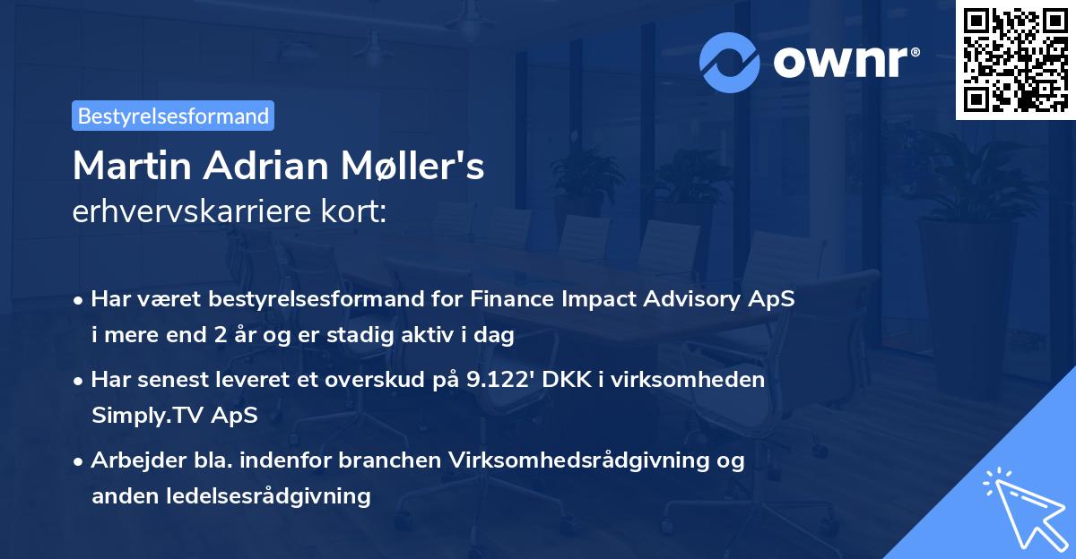 Martin Adrian Møller's erhvervskarriere kort