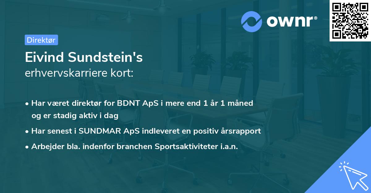 Eivind Sundstein's erhvervskarriere kort