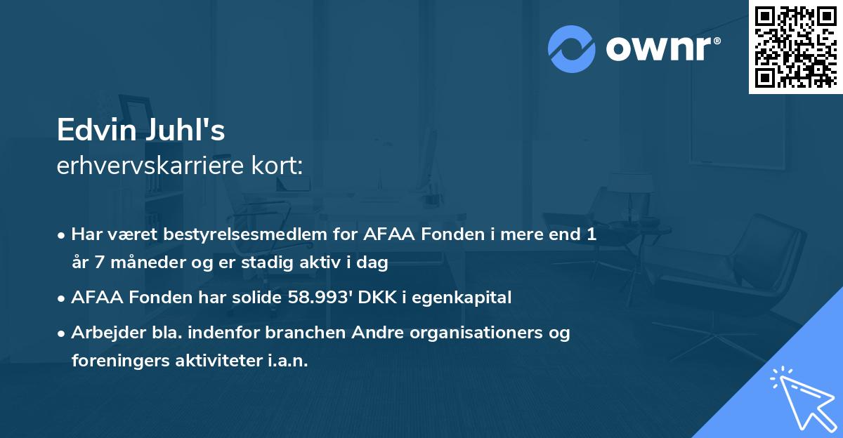 Edvin Juhl's erhvervskarriere kort