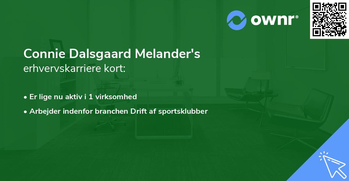Connie Dalsgaard Melander's erhvervskarriere kort