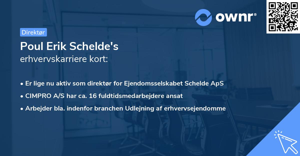 Poul Erik Schelde's erhvervskarriere kort