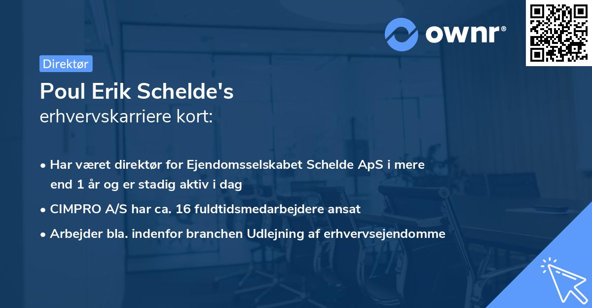 Poul Erik Schelde's erhvervskarriere kort