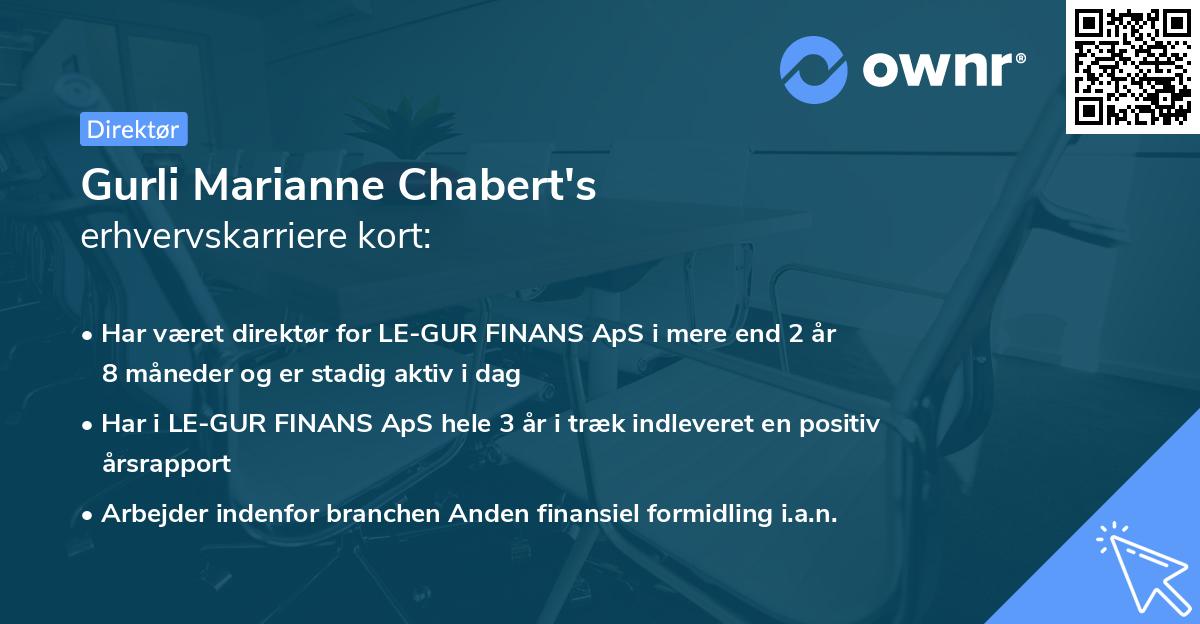 Gurli Marianne Chabert's erhvervskarriere kort