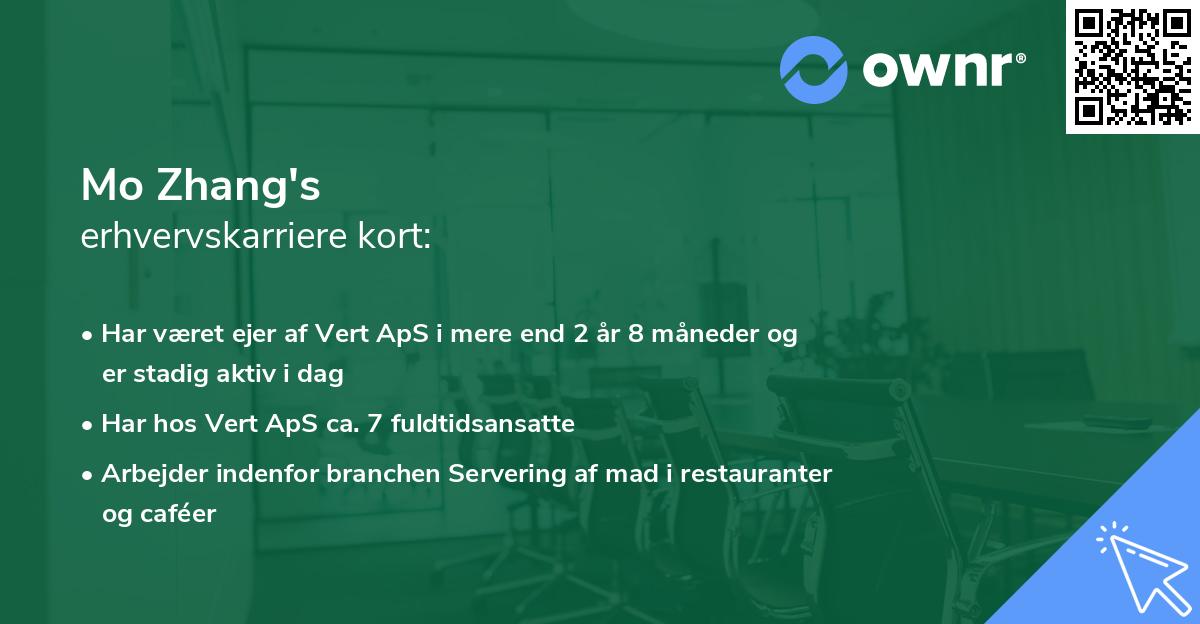 Mo Zhang's erhvervskarriere kort