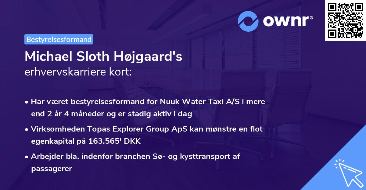 Michael Sloth Højgaard's erhvervskarriere kort