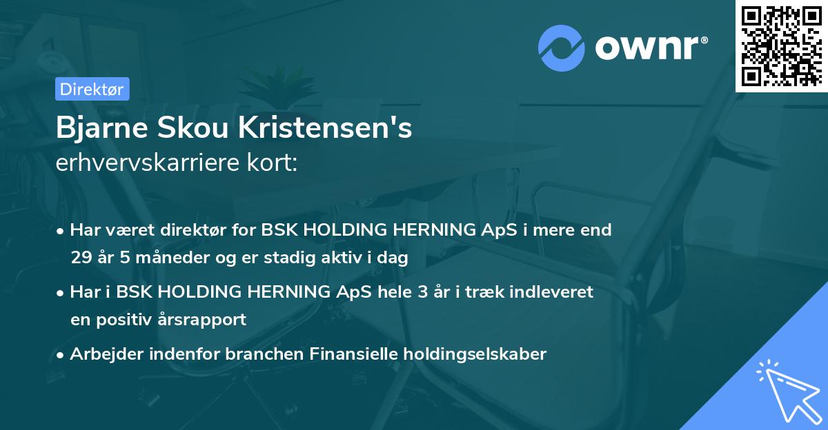 Bjarne Skou Kristensen's erhvervskarriere kort