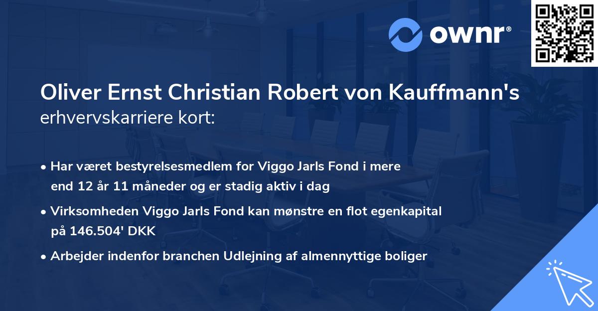 Oliver Ernst Christian Robert von Kauffmann's erhvervskarriere kort