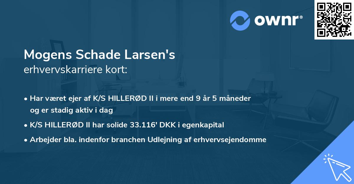 Mogens Schade Larsen's erhvervskarriere kort