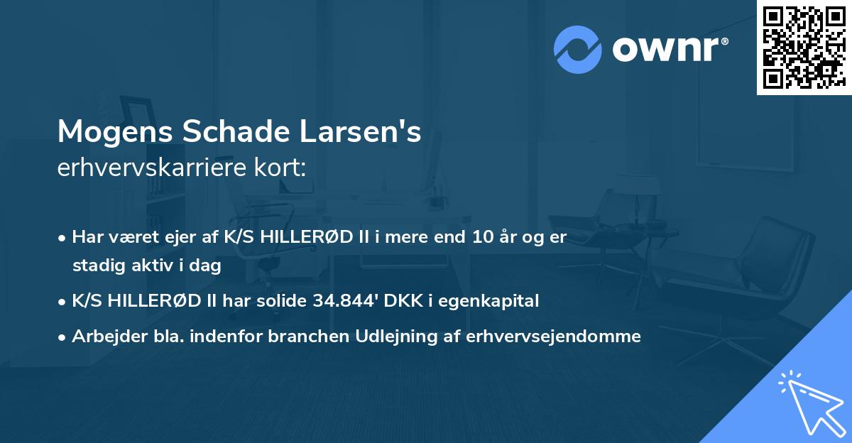 Mogens Schade Larsen's erhvervskarriere kort