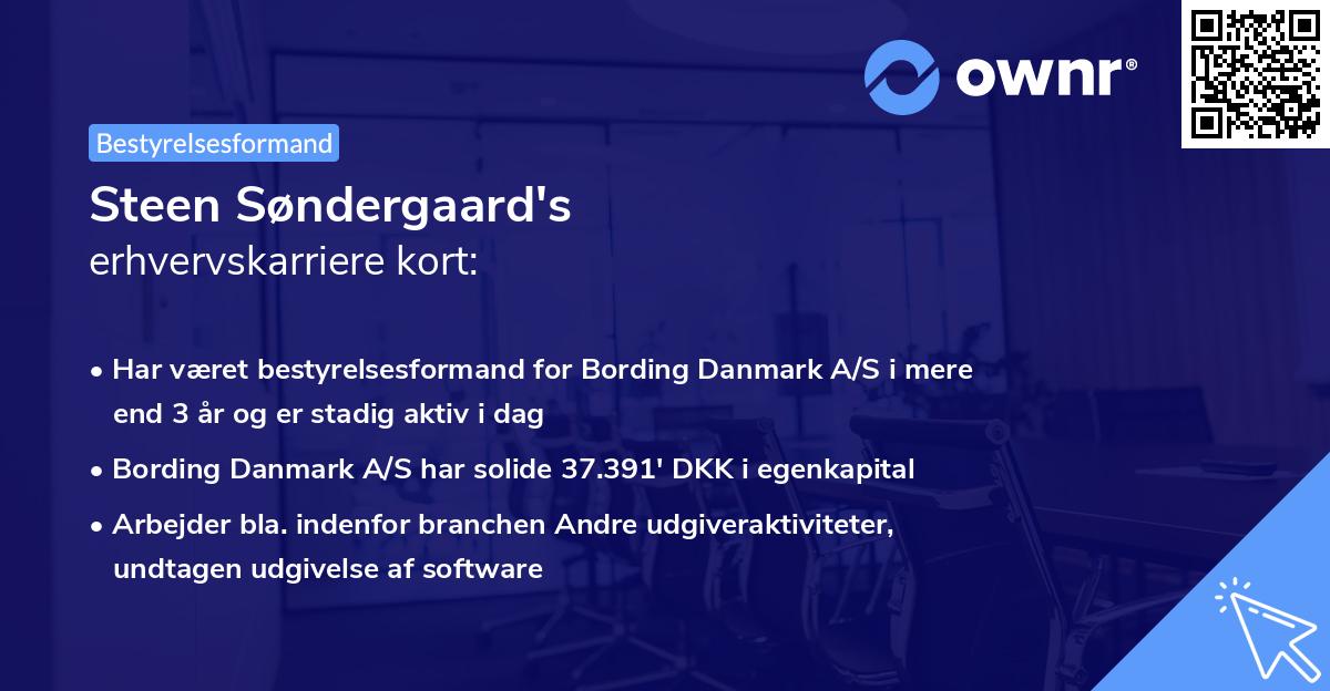 Steen Søndergaard's erhvervskarriere kort