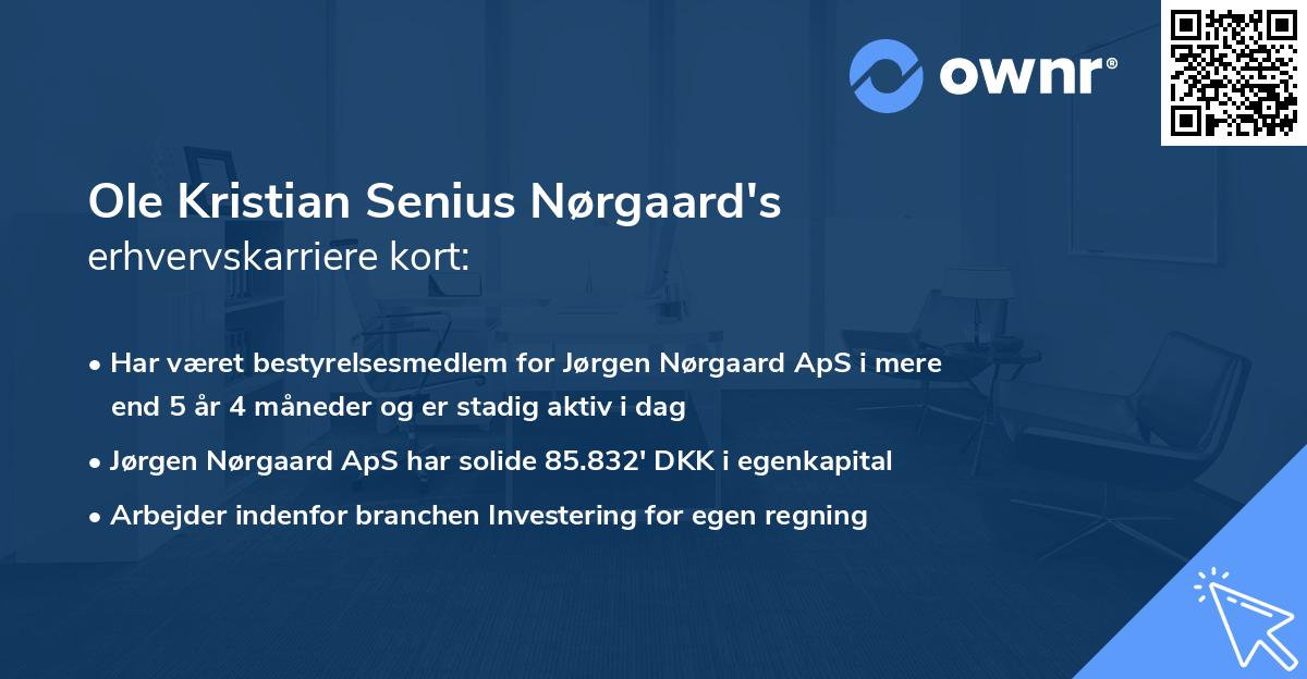 Ole Kristian Senius Nørgaard's erhvervskarriere kort