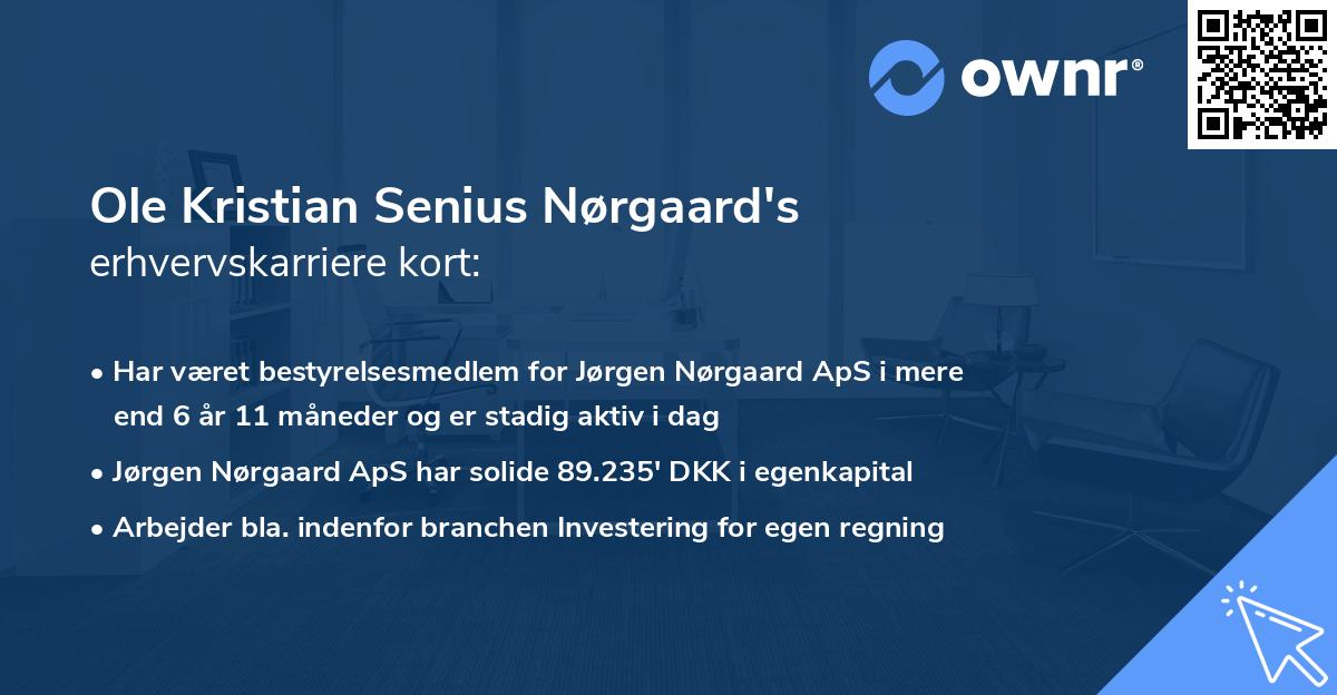 Ole Kristian Senius Nørgaard's erhvervskarriere kort