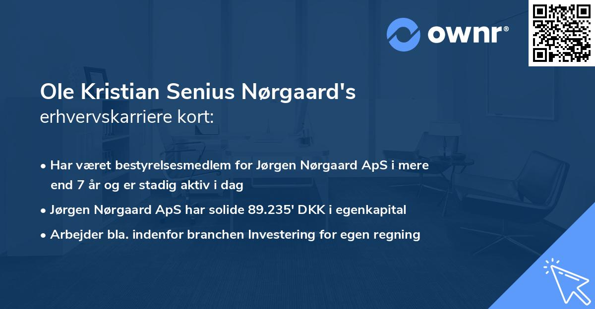 Ole Kristian Senius Nørgaard's erhvervskarriere kort