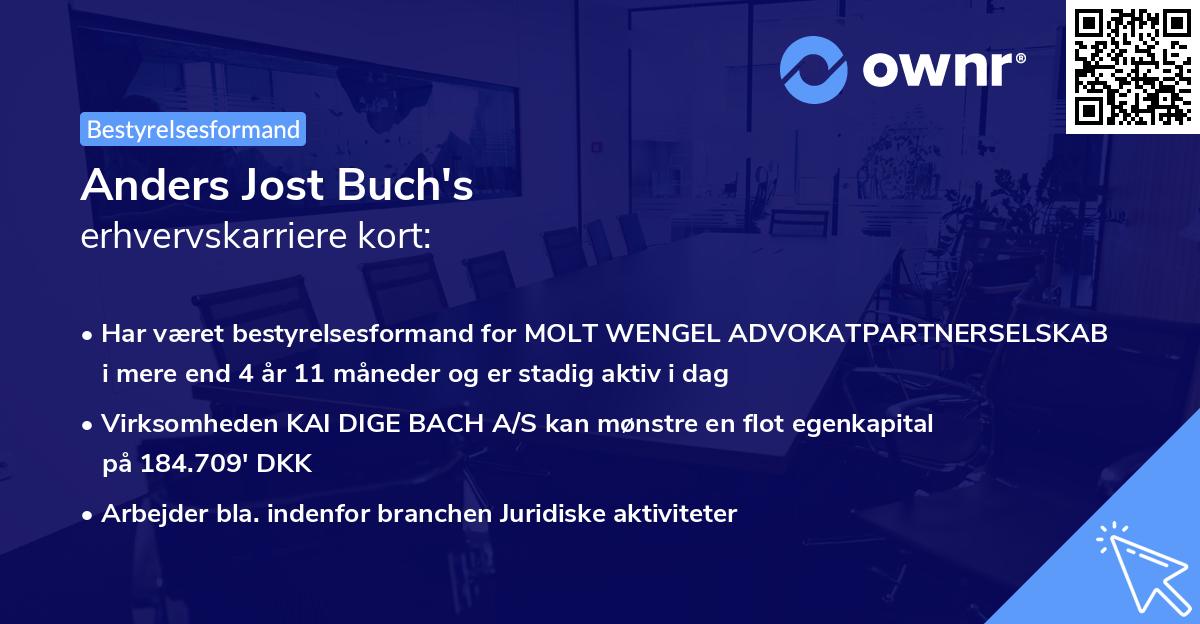 Anders Jost Buch's erhvervskarriere kort