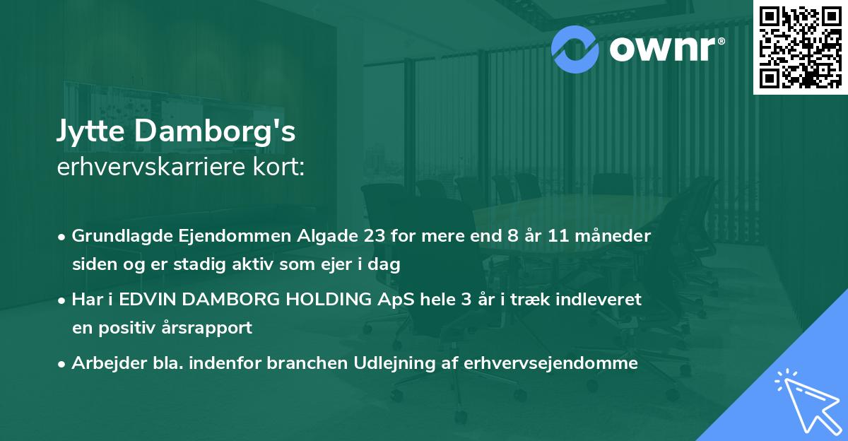 Jytte Damborg's erhvervskarriere kort