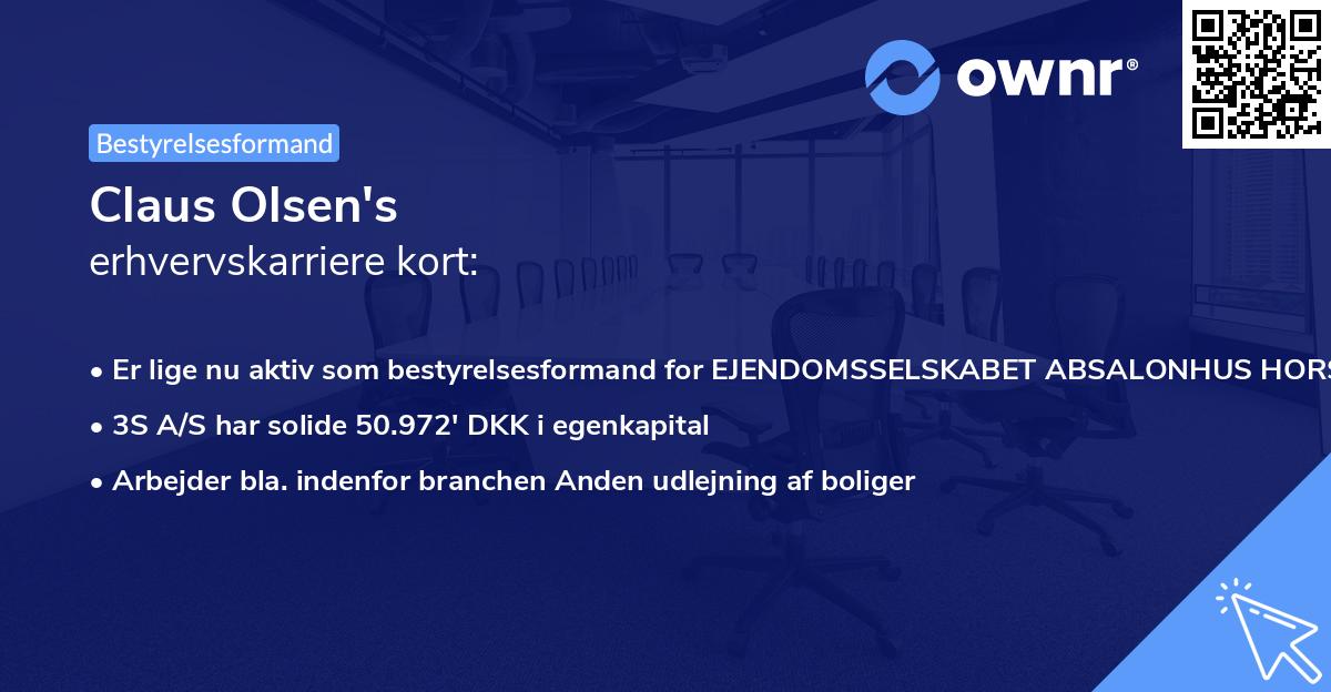 Claus Olsen's erhvervskarriere kort